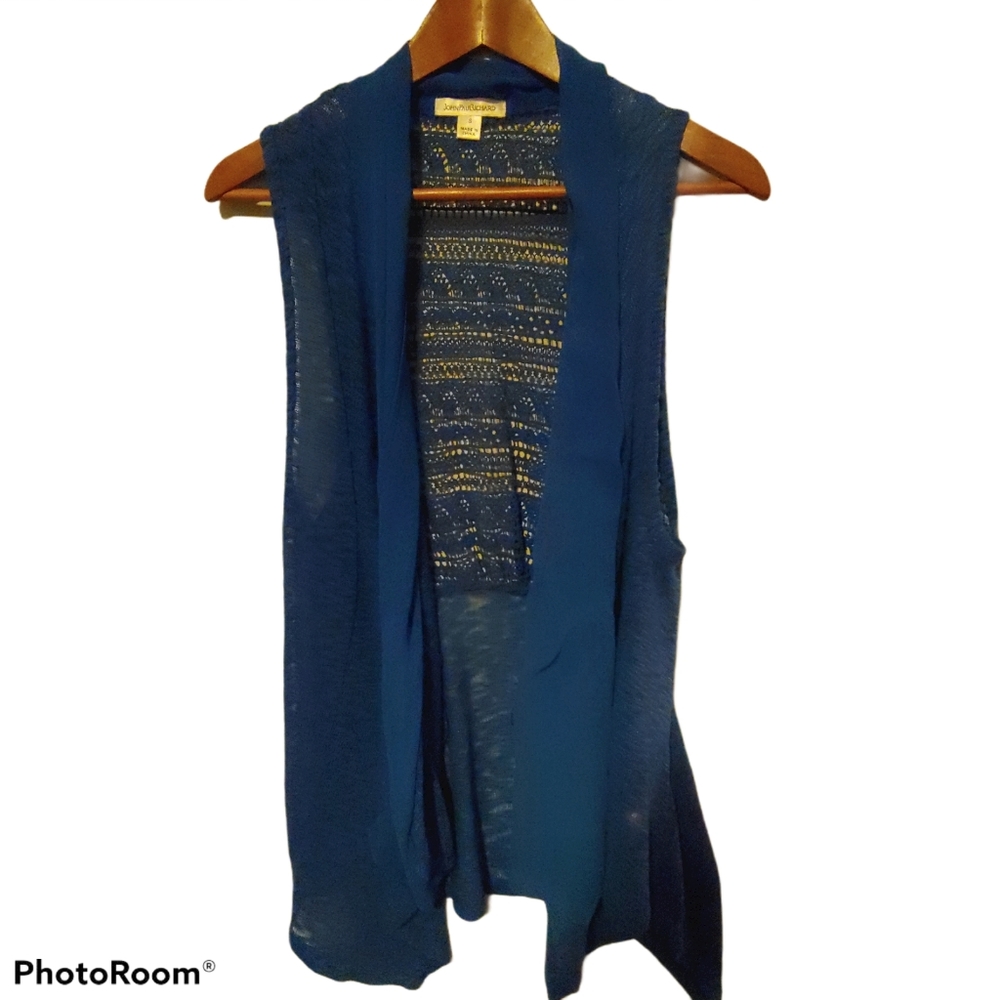 John Paul Richards Knit Waterfall Front Vest.